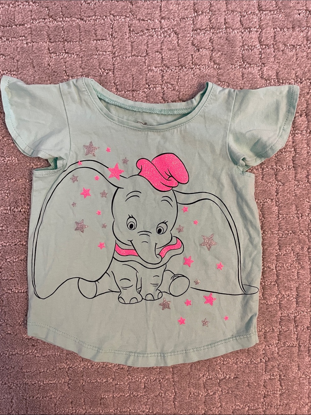 Disney Girls Short-Sleeve Tees in White and Mint with Dumbo & Kitten Prints - Picture 5 of 8